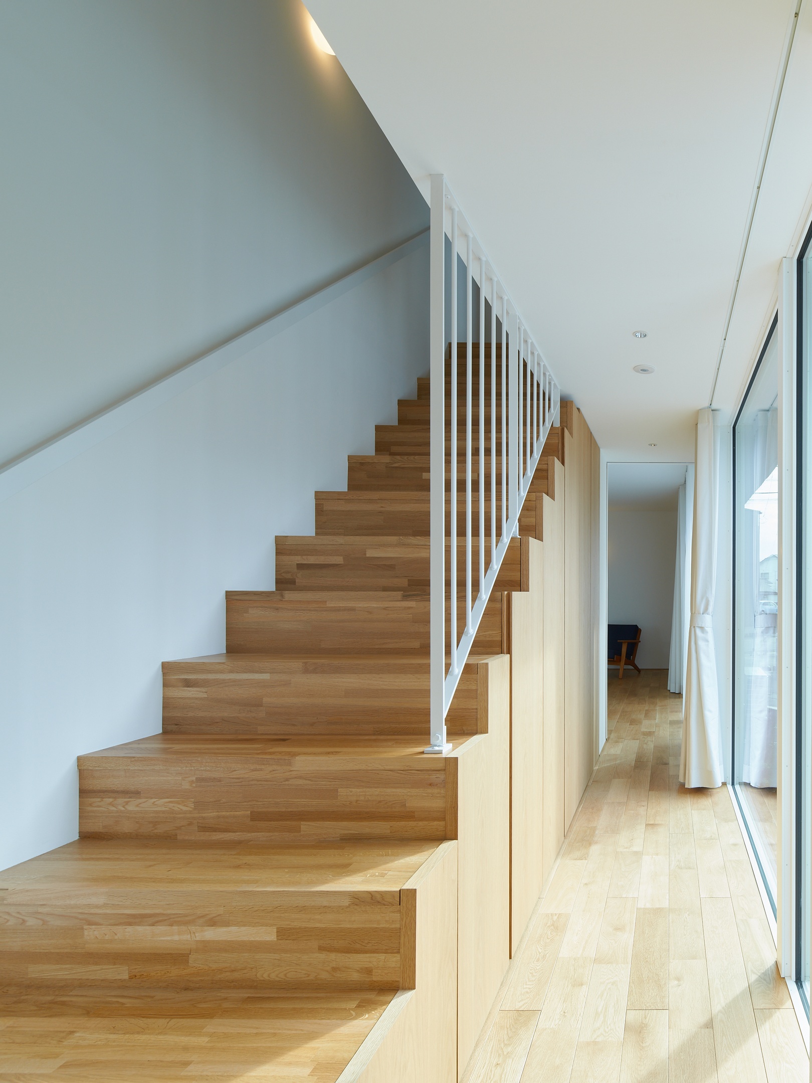 design stairs wood japan architecture bright windows